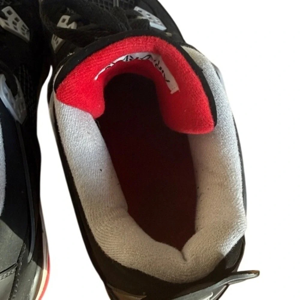 Air Jordan‎ 4 Retro Black Red White Mens Basketball Shoes Size 12